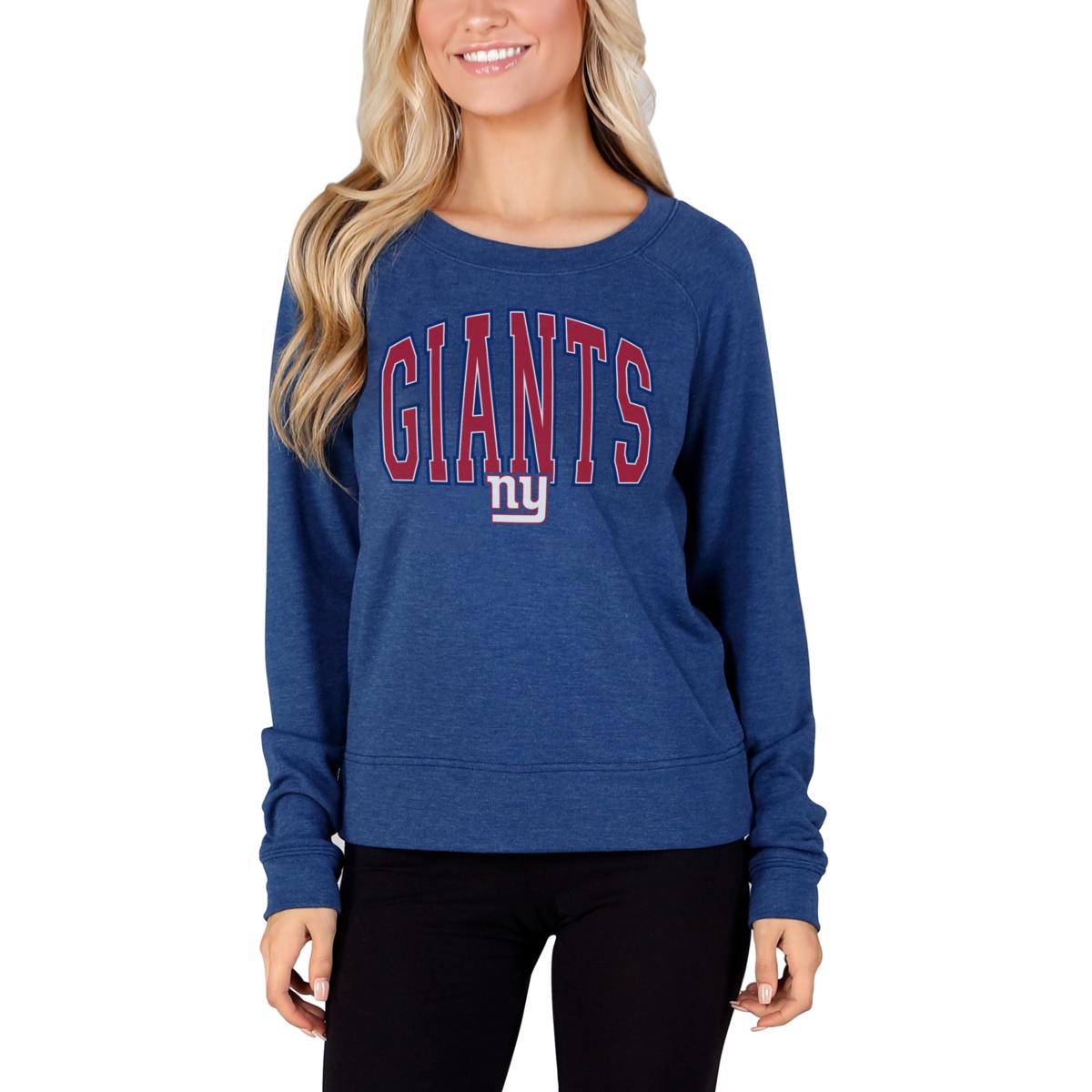 Women's Concepts Sport Royal New York Giants Mainstream Hooded Long Sleeve  V-Neck Top