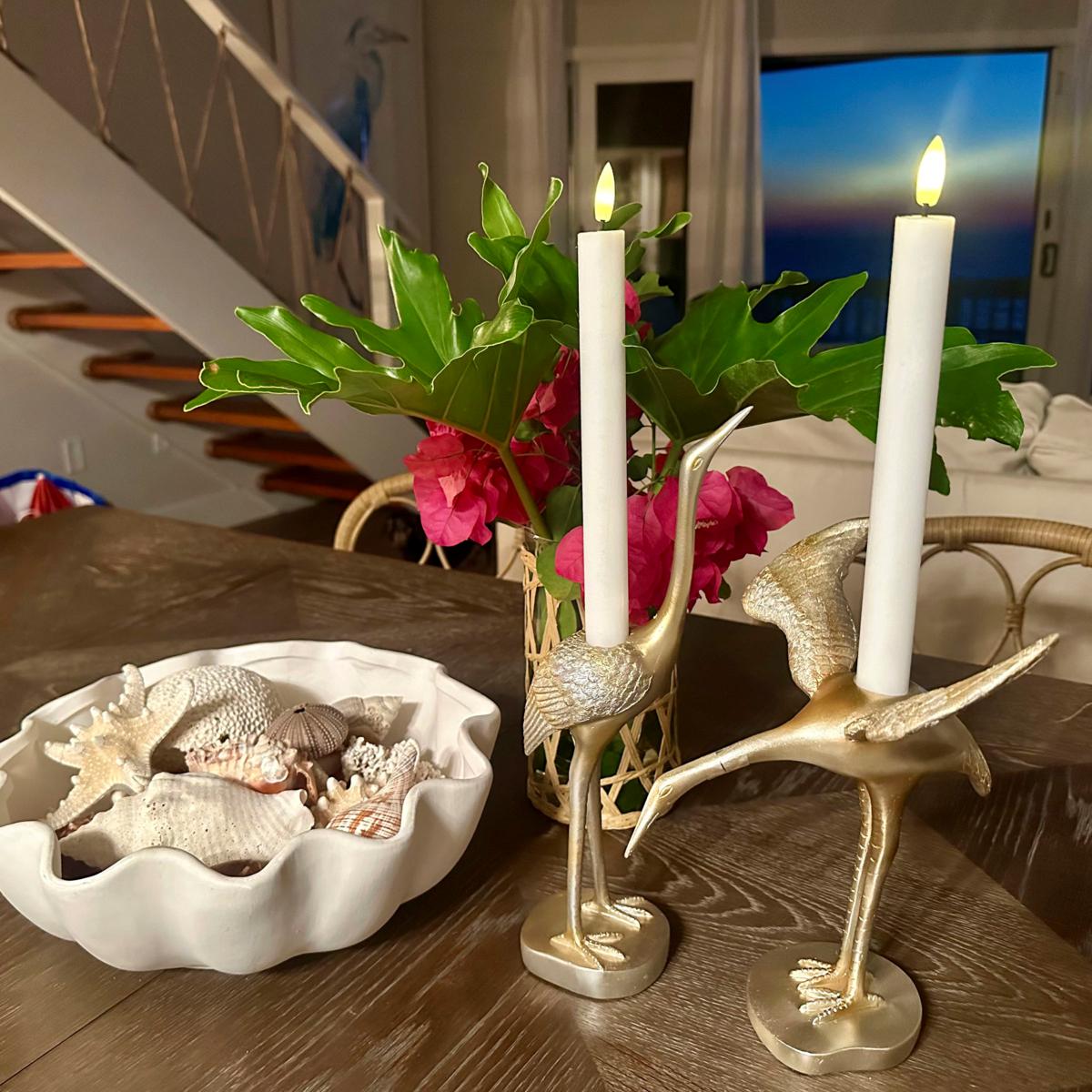 Concierge Collection Crane Flameless Candles - Set of 2