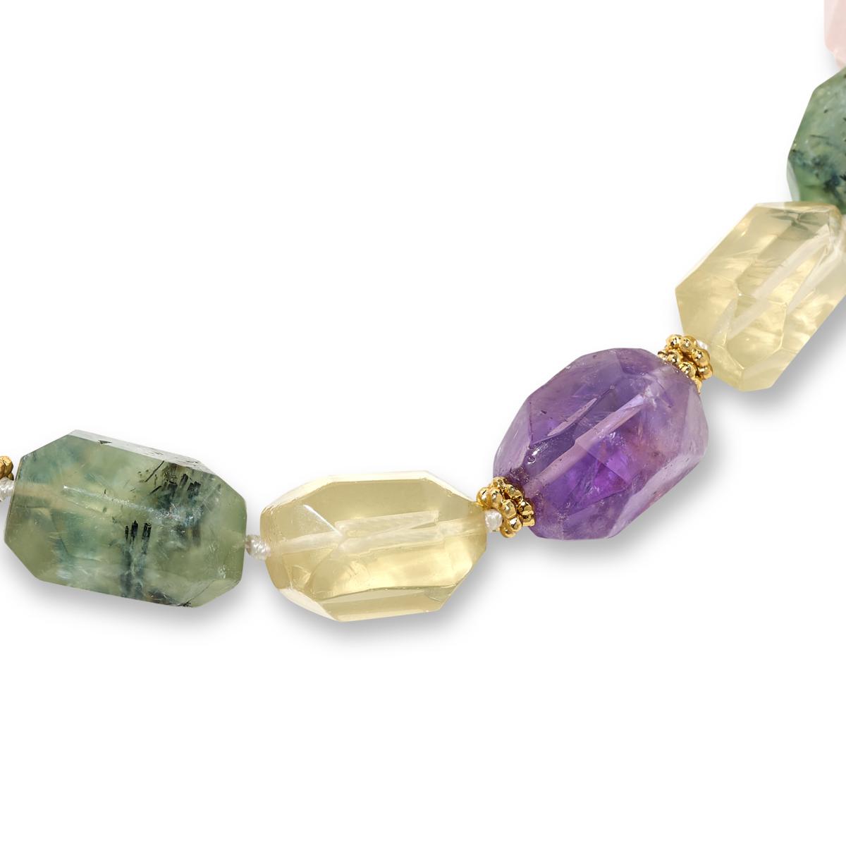 Amethyst Crystal White Gold Amethyst Necklaces 14K Solid White