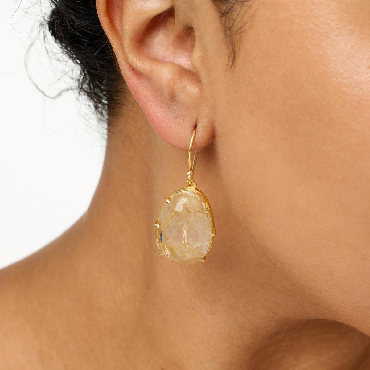 Rutilated hot sale quartz earrings