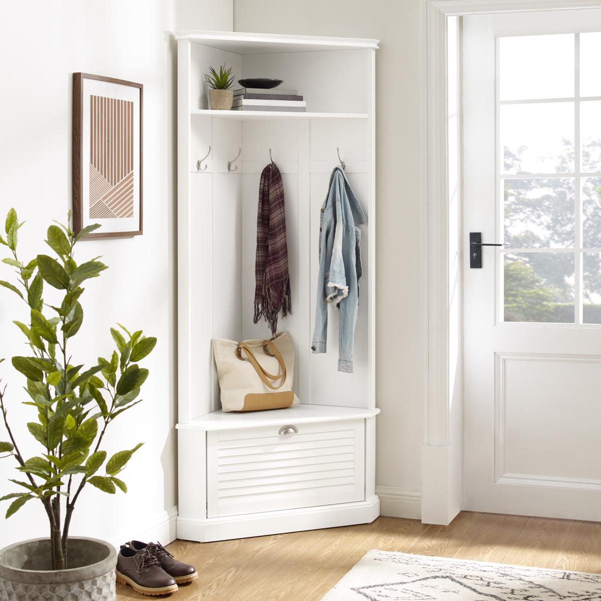 Crosley Ellison Corner Hall Tree, White 20592927 HSN