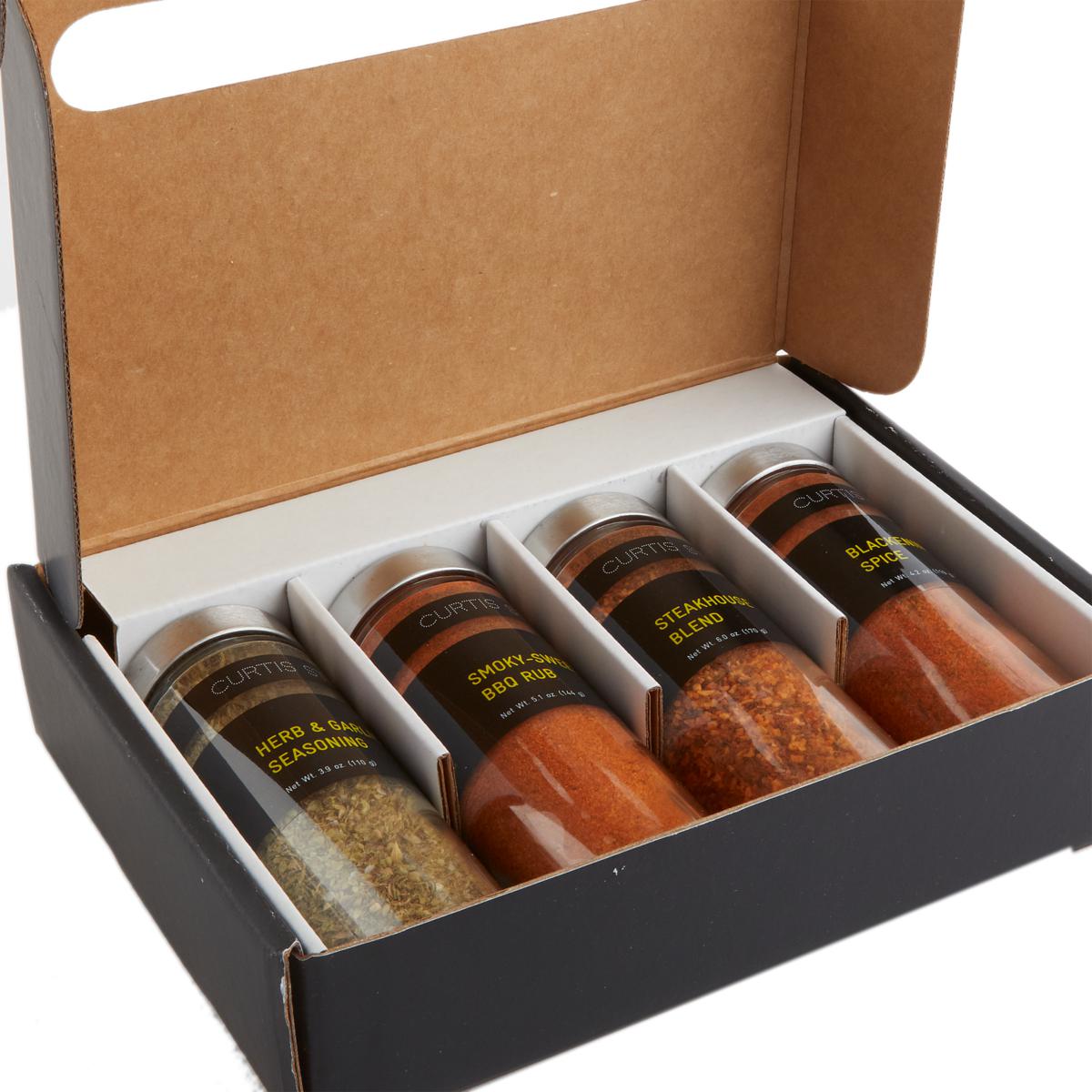 Curtis Stone 4-Pack Spice Jars with Lids Open Box
