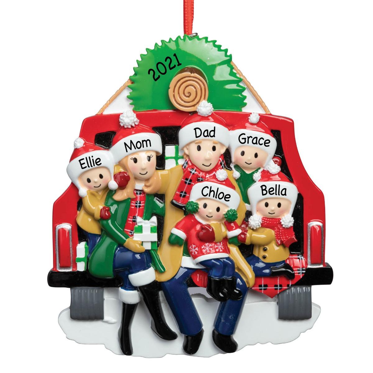 Shop Personalized Street Post Family Of 6 Christmas Tree Ornament