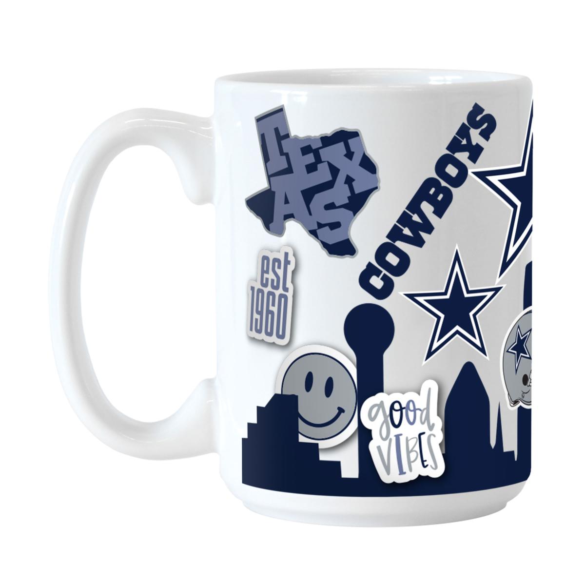 NEW NFL Dallas Cowboys Coffee Mug 15oz Black Ceramic