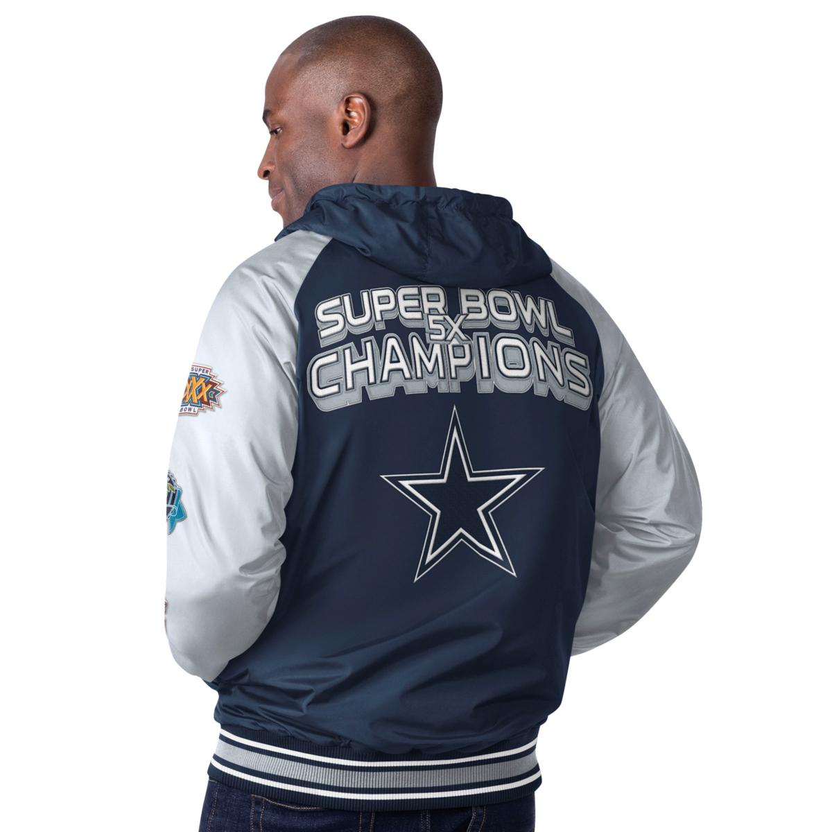 Dallas Cowboys Starter Retro The All-American Full-Snap Jacket - White/Navy