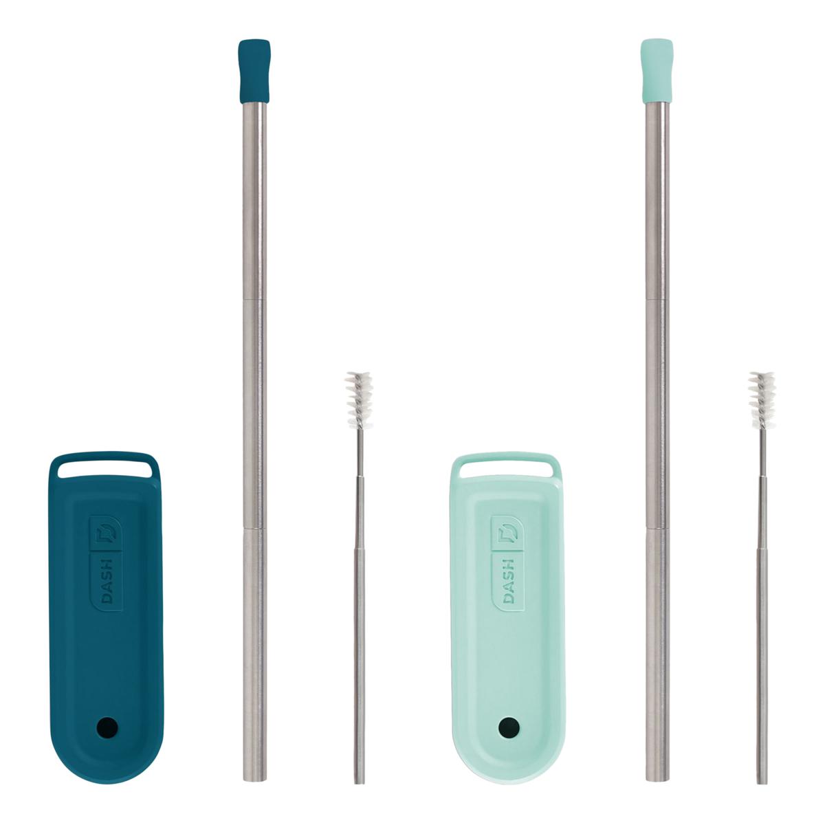 Dash Collapsible Magnetic Super Straw with Case in Teal