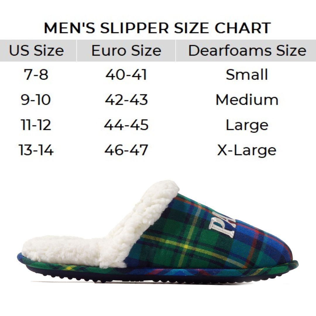 Dearfoams Men's Buffalo Check Papa Bear Family Clog Slip On Slippers 