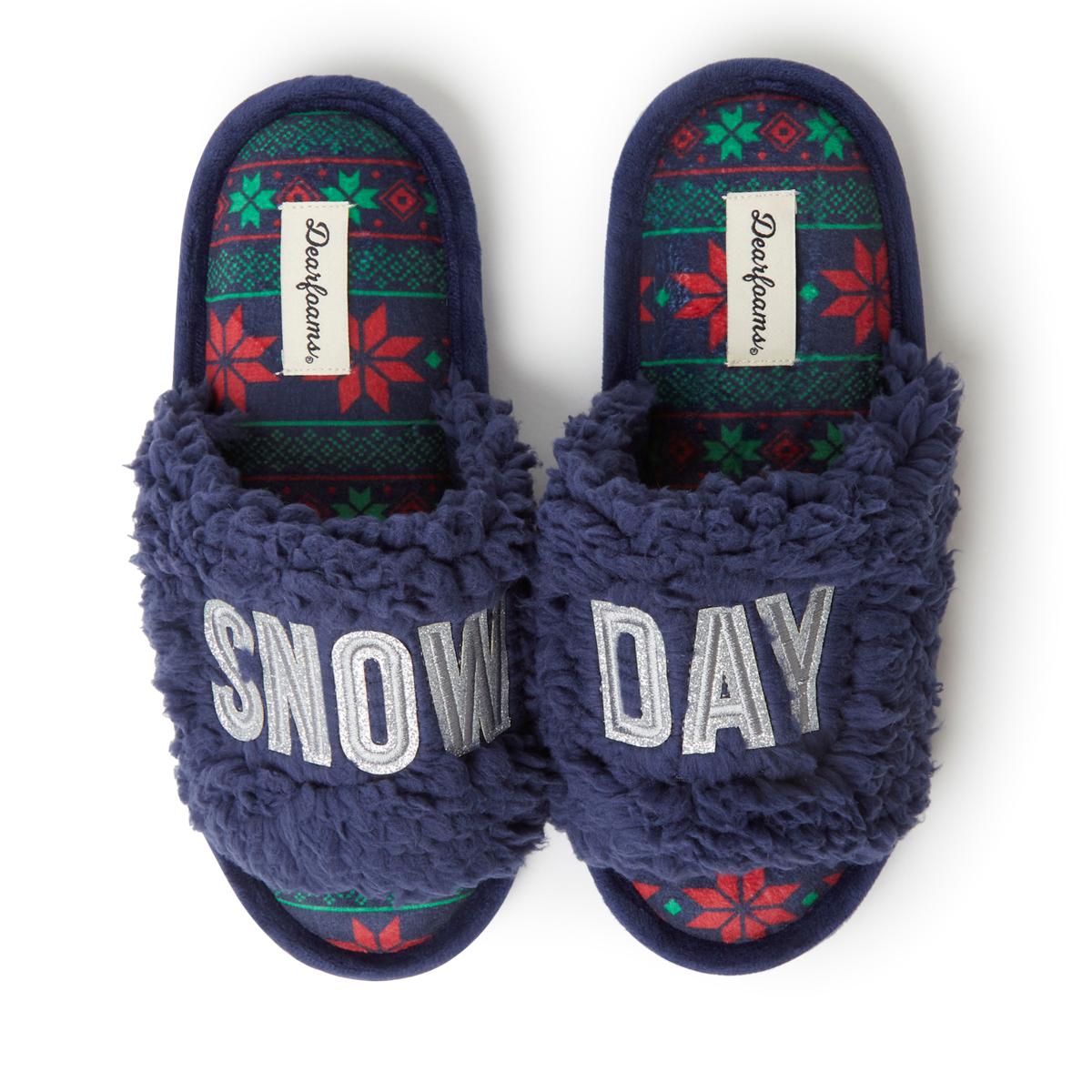 dearfoams lane knit slide slipper