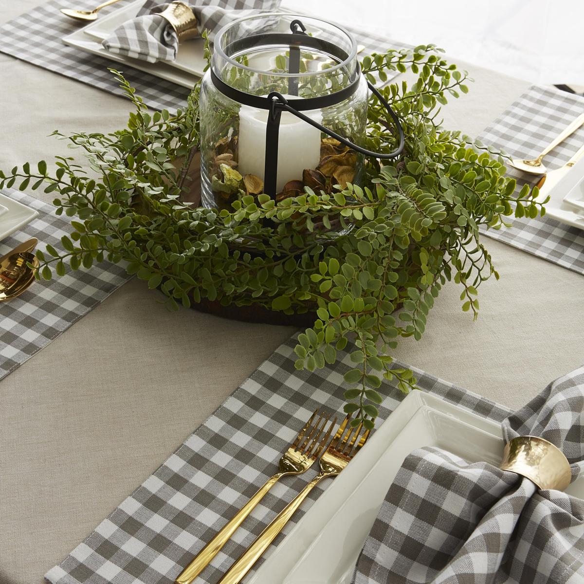 Black and White Plaid Buffalo Check Table Runner Gingham Country Kitchen  Decor