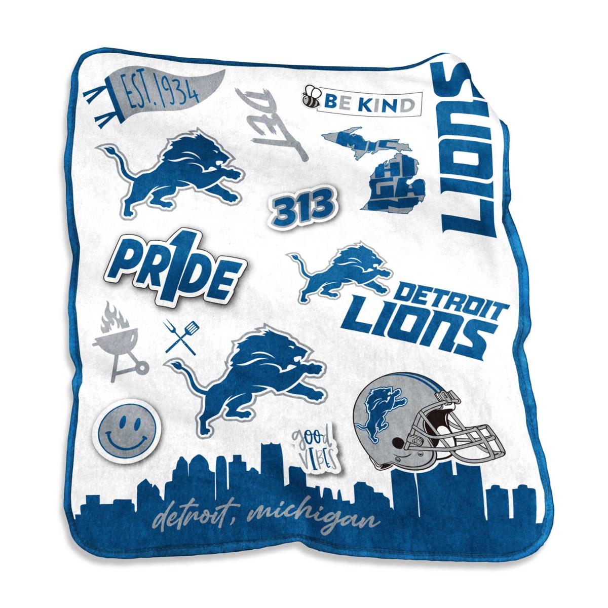 NFL Detroit Lions NFL Football Sherpa Fleece Blanket –