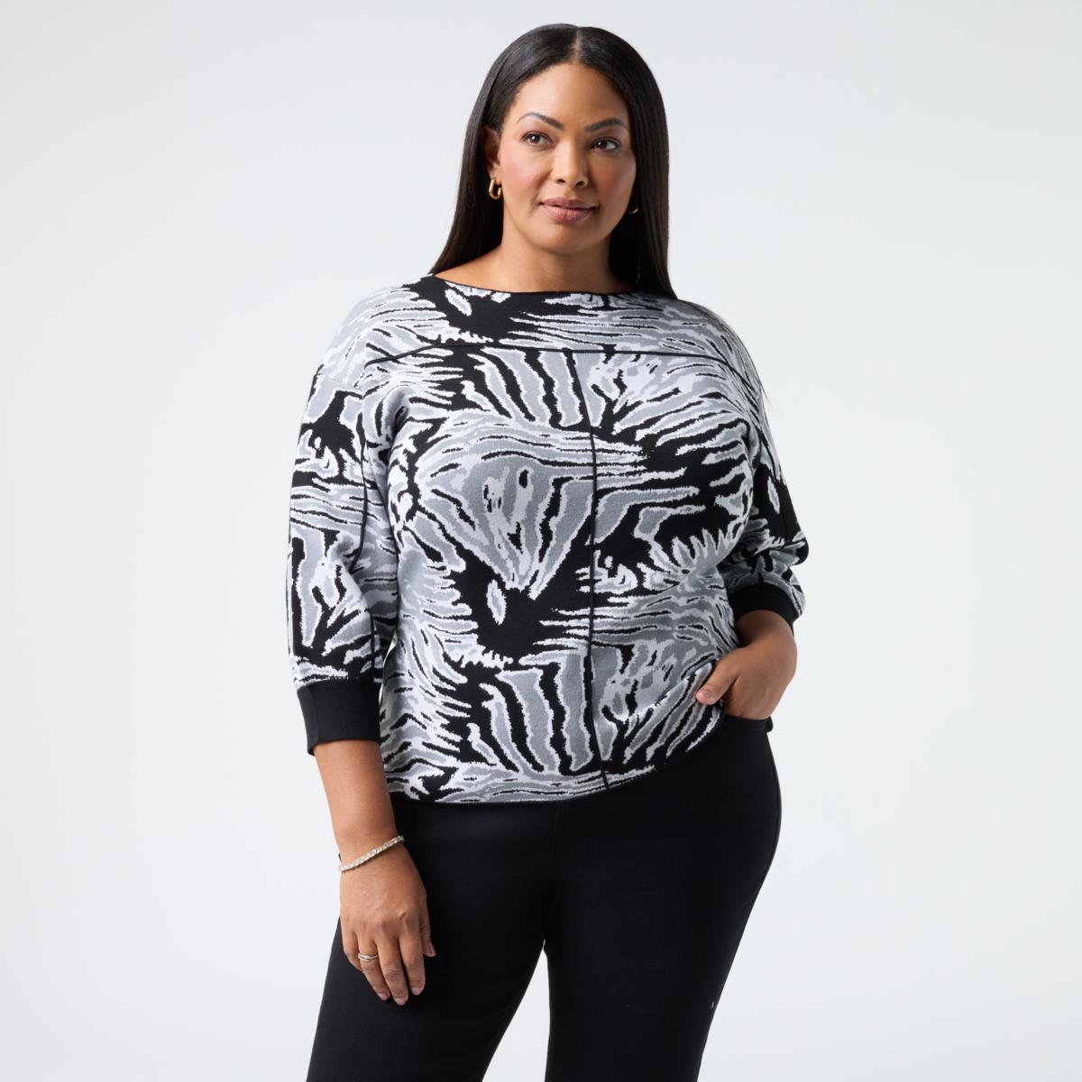 DG2 by Diane Gilman Boatneck Jacquard Sweater | HSN