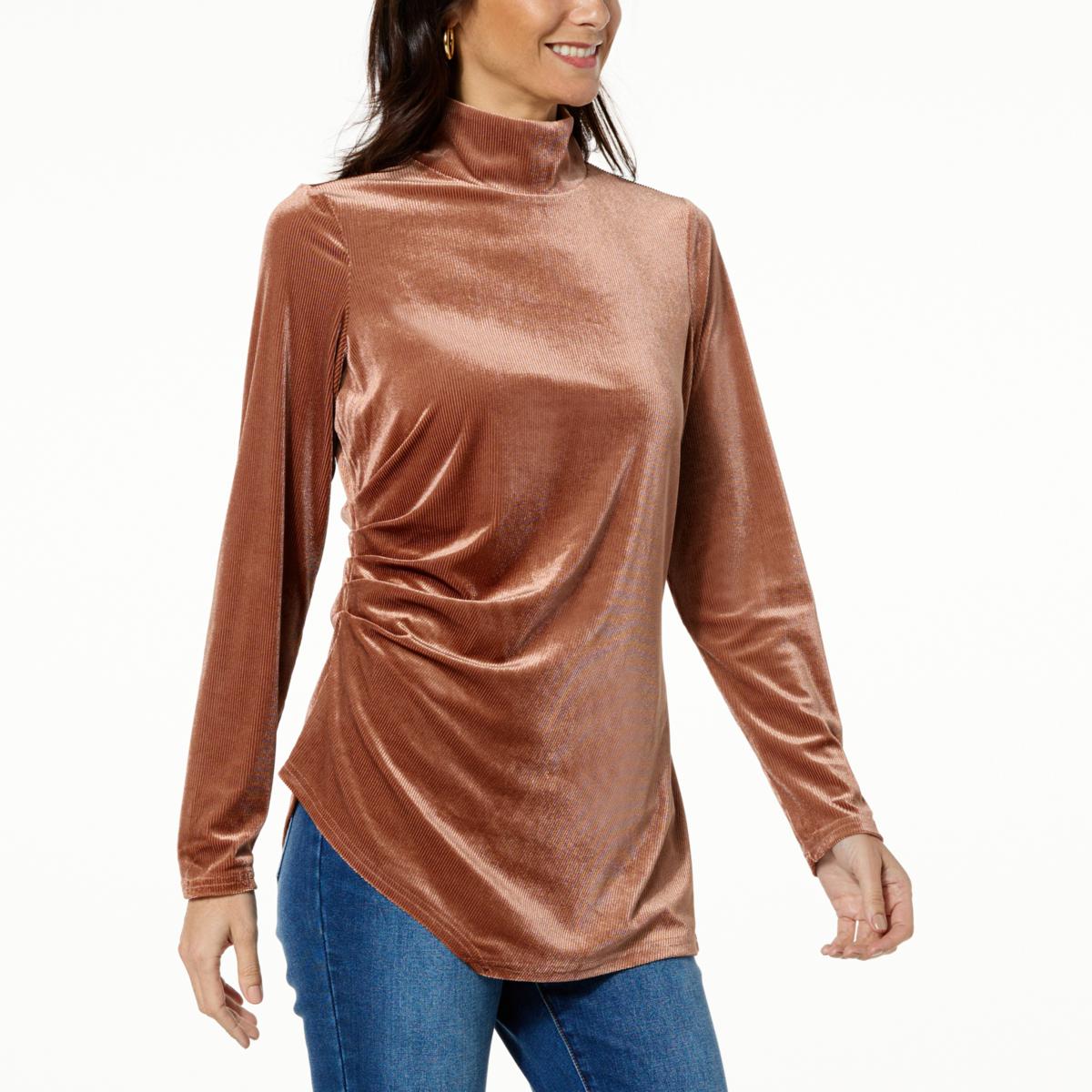 DG2 by Diane Gilman Corduroy Knit Mock-Neck Tunic