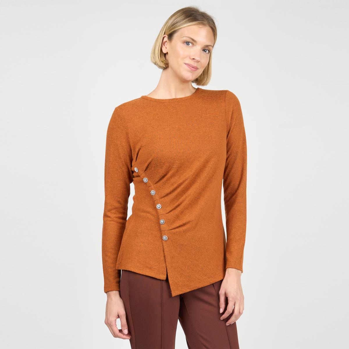 DG2 by Diane Gilman Crystal Button Detail Top | HSN