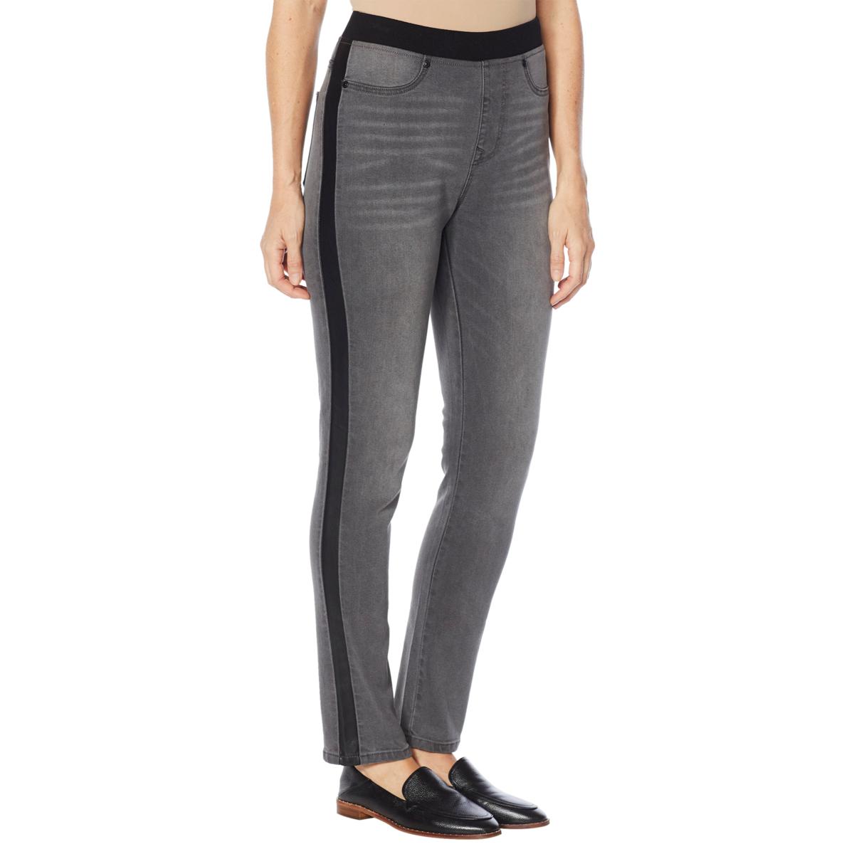 DG2 by Diane Gilman Faux Leather Side Stripe Skinny Jean