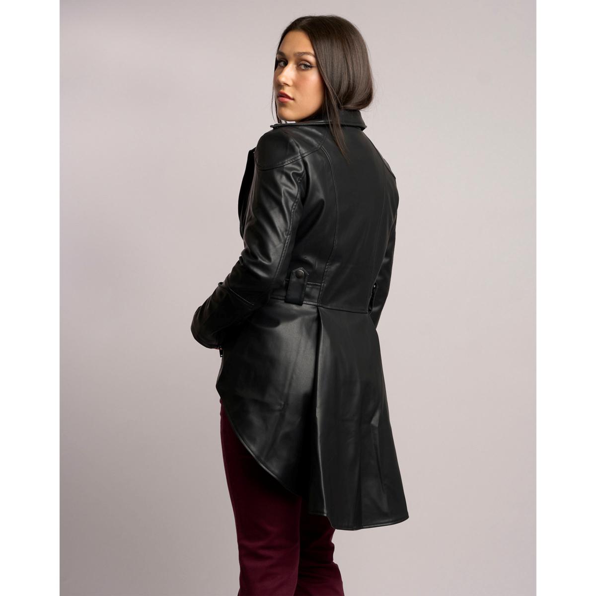 Duster Jacket Leather Look Waterfall Jacket Black Waterfall Duster