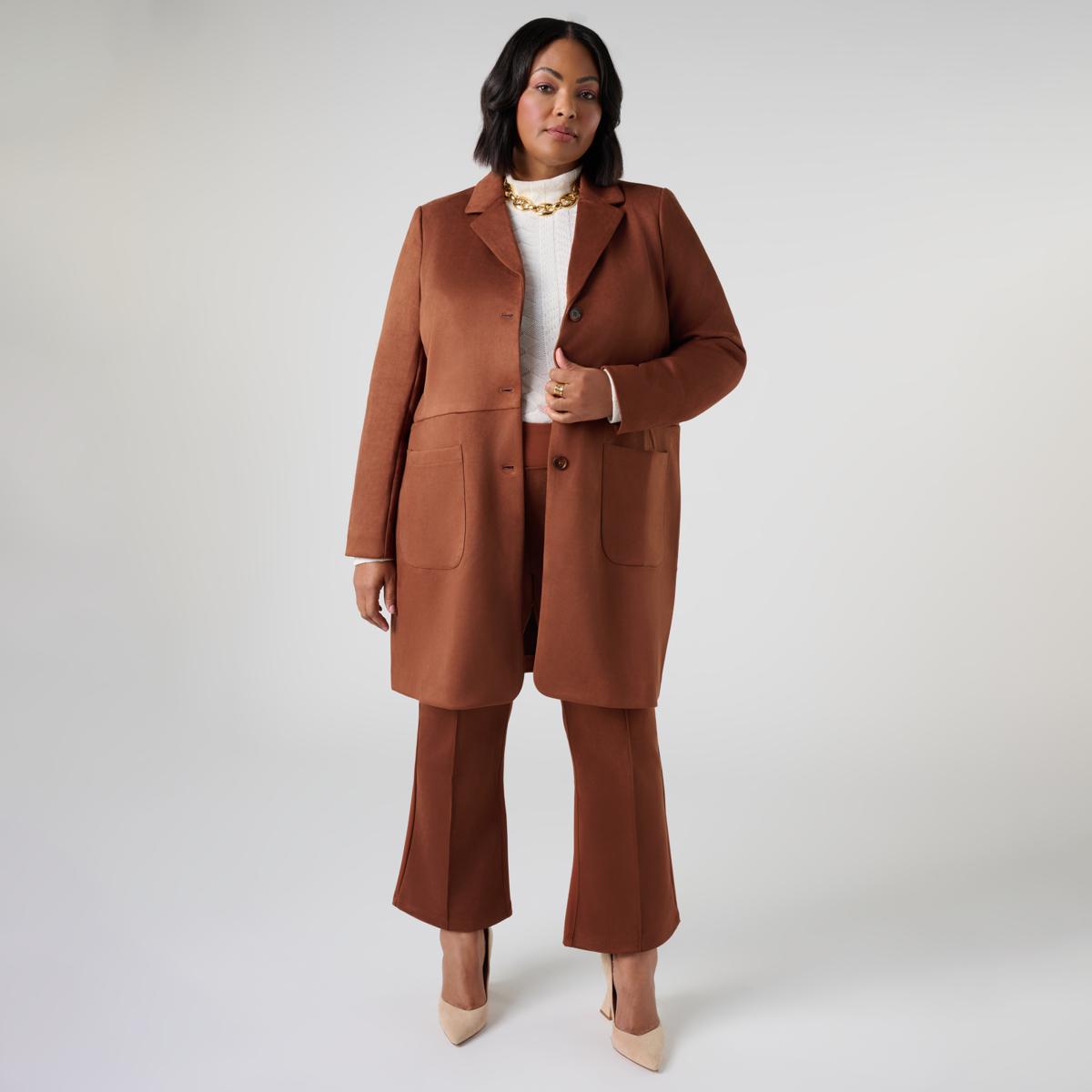 DG2 by Diane Gilman Faux Suede Duster Coat | HSN