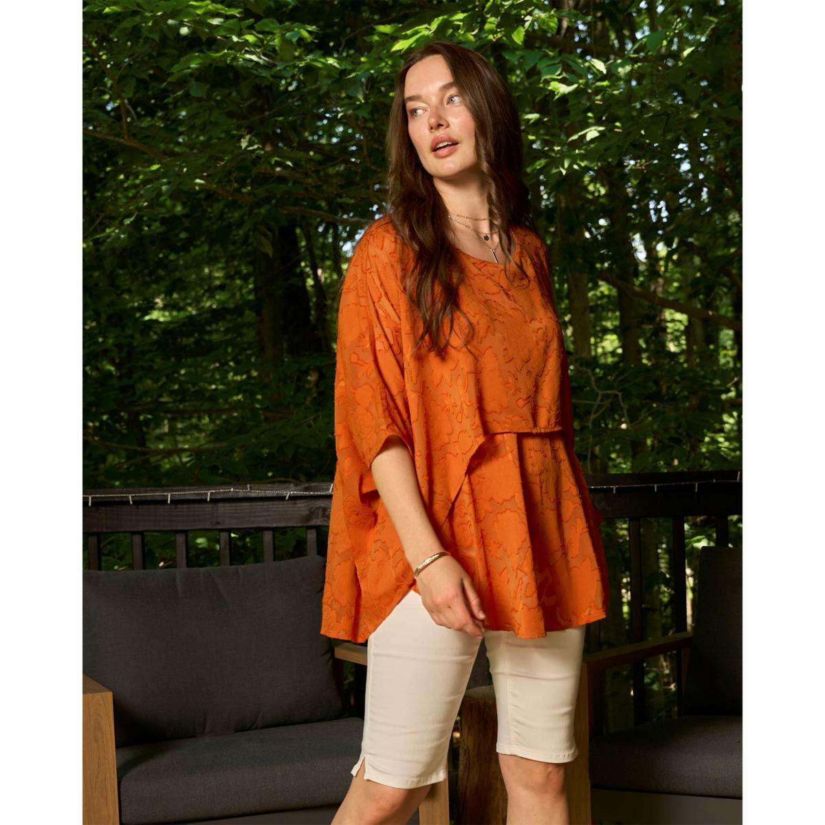 トップス SUPPLIER DG2 by Diane Gilman Jacquard Double Layer Top - 22952763 | HSN