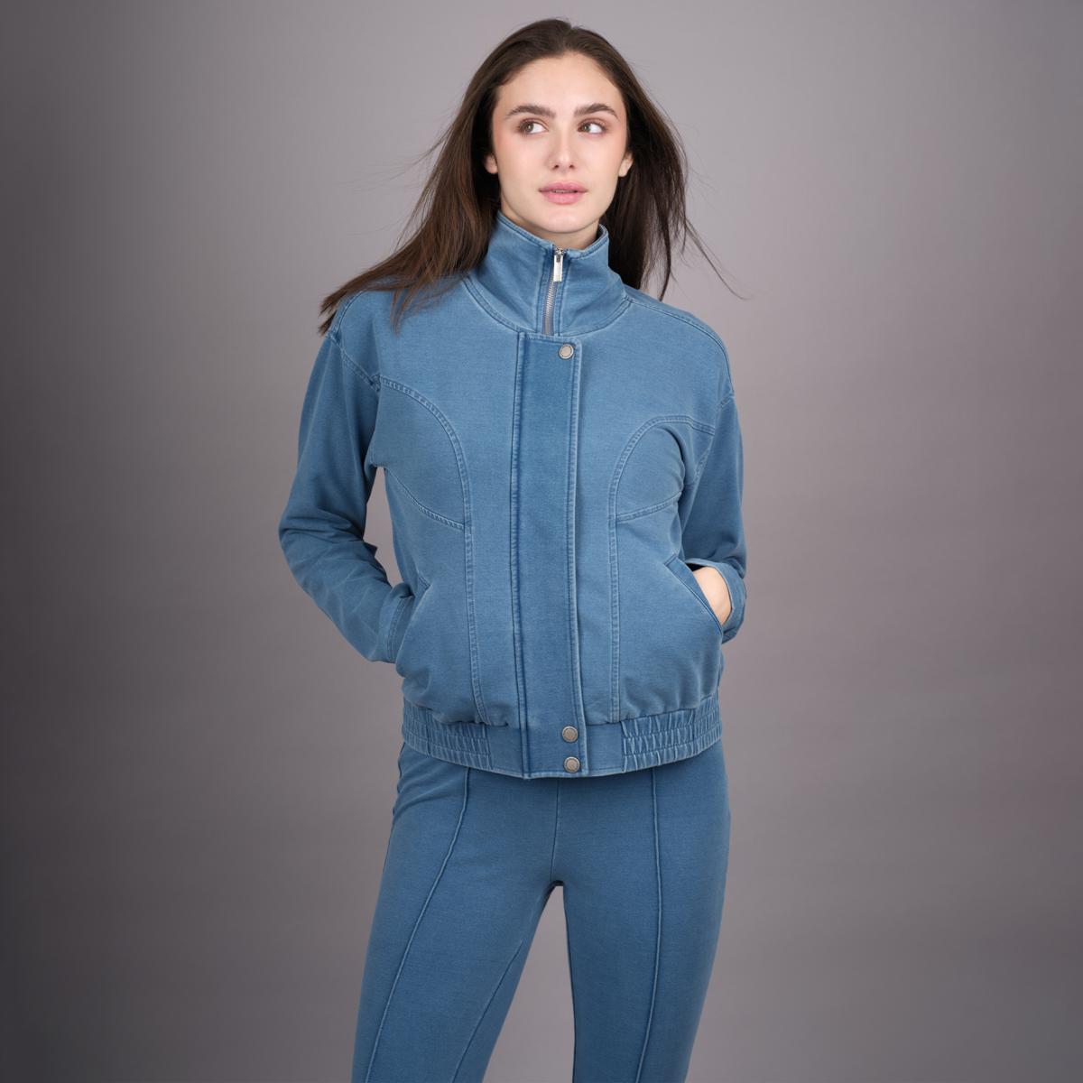DG2 by Diane Gilman Knit Flex Zip-Front Seamed Jacket | HSN