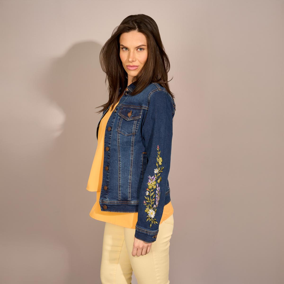 DG2 by Diane Gilman New Classic Stretch Denim Emerald Isle Jacket