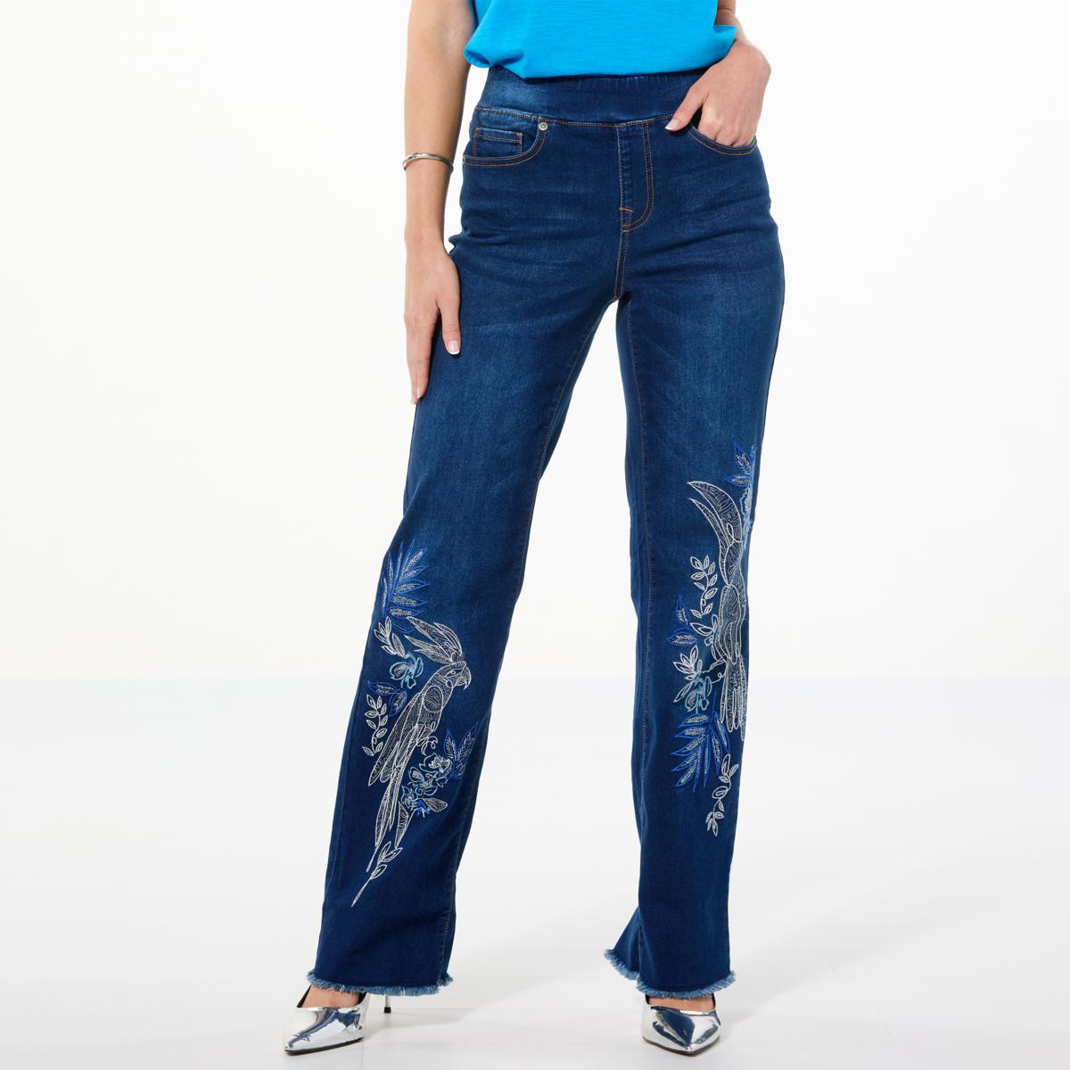 DG2 by Diane Gilman New Classic Stretch Tropical Pull-On Trouser Jean ...