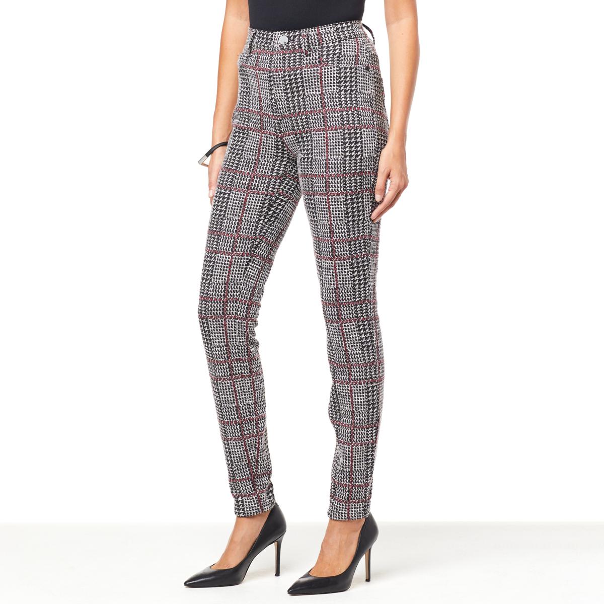 DG2 by Diane Gilman Coated Knit Pull-On Pintuck Flare Pant