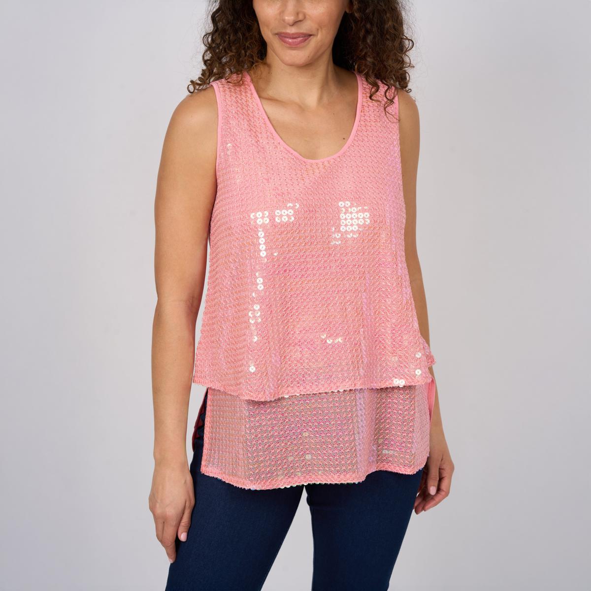 DG2 by Diane Gilman U-Neck Sequined Easy Tank | HSN