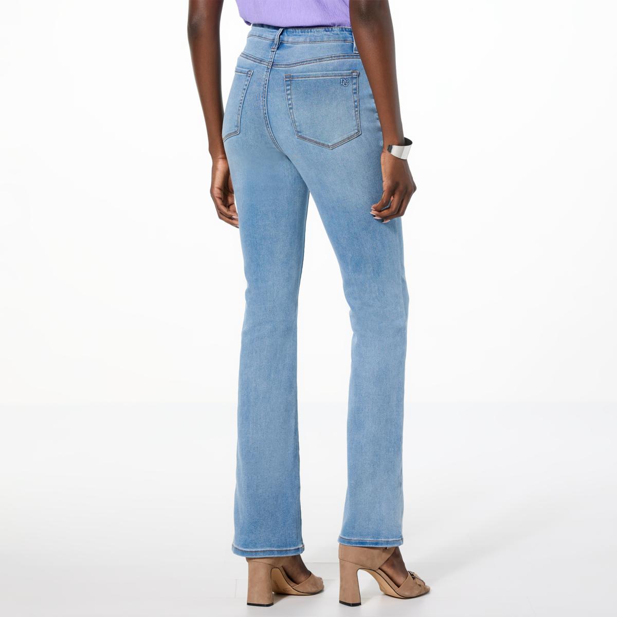 ★ DIAGONAL★ DIAGONAL BOOTS CUT DENIM PANTS light blue DA2 DG2 by Diane Gilman Virtual Stretch Denim Button Fly Bootcut