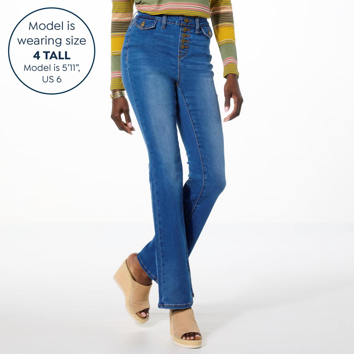 DG2 by Diane Gilman Virtual Stretch Denim Button Fly Bootcut