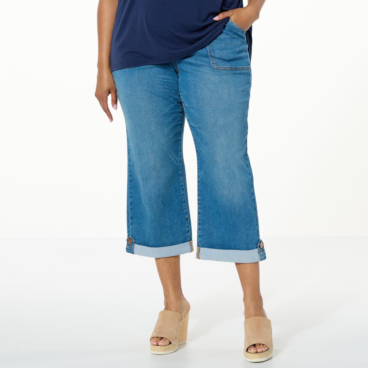 Dg By Diane Gilman Virtual Stretch Denim Pull On Utility Crop Jean Hsn