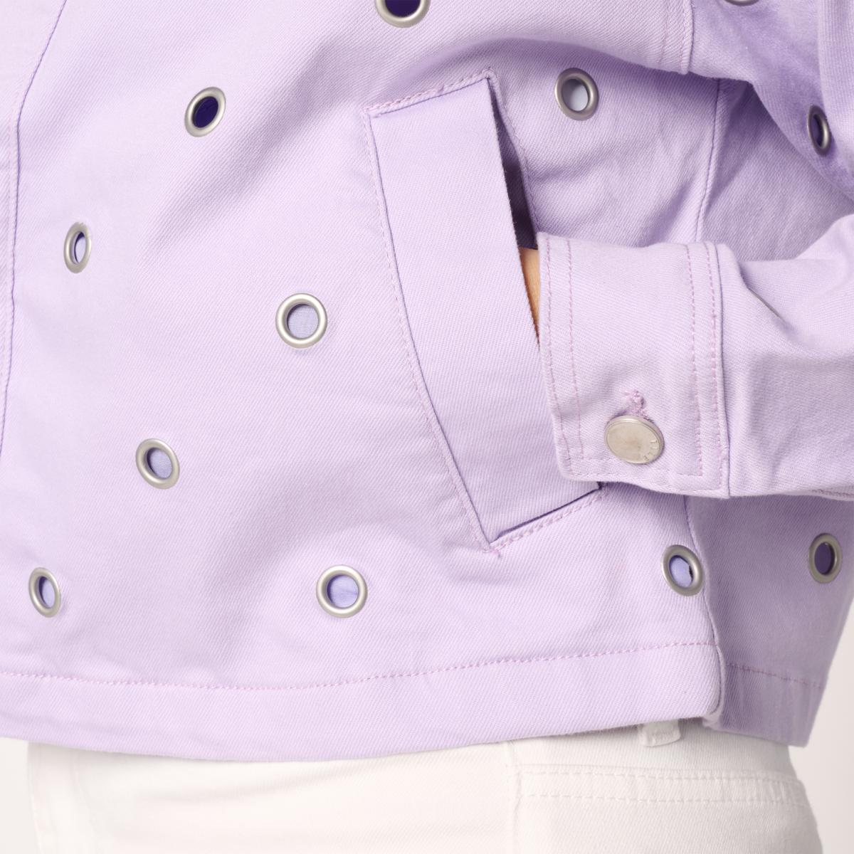 Elle Get the Look Washed Denim Grommet Jacket | HSN
