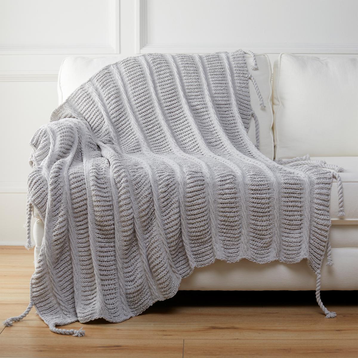 Silver knitted online throw