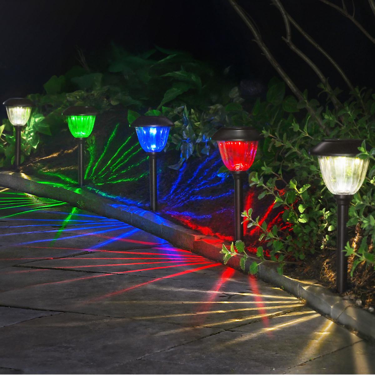 Eveready 8-Piece Solar Color-On-Demand 12 Lumen Pathway Lights | HSN
