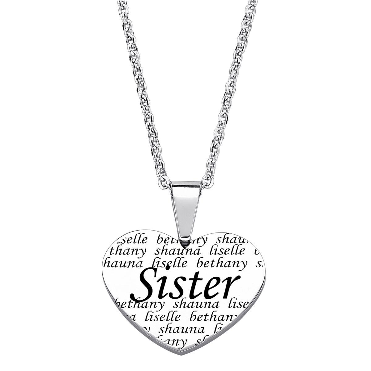 engraved necklace for sister