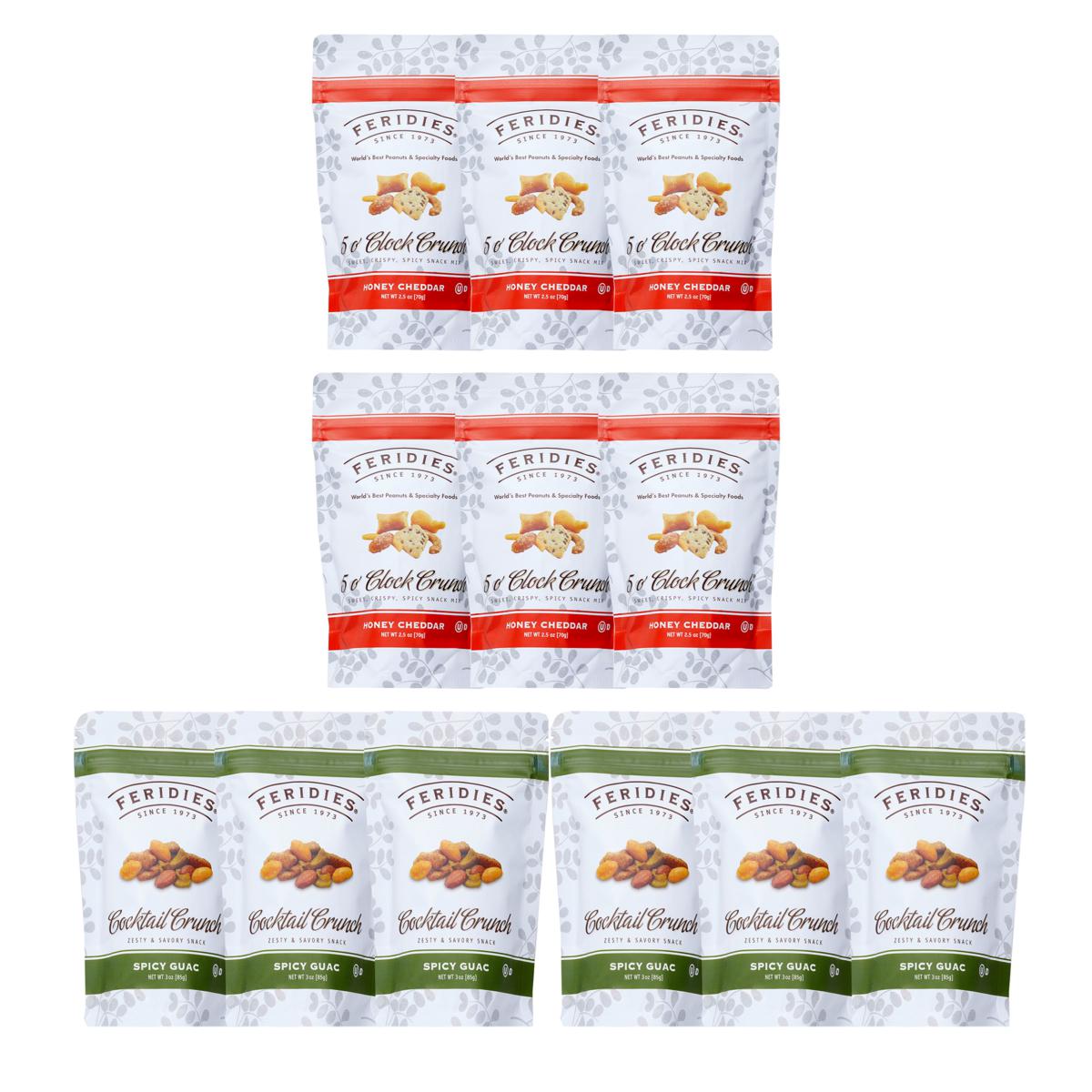 FERIDIES 12-pack Cocktail & 5 O'Clock Crunch Combo Snack Mix Bags
