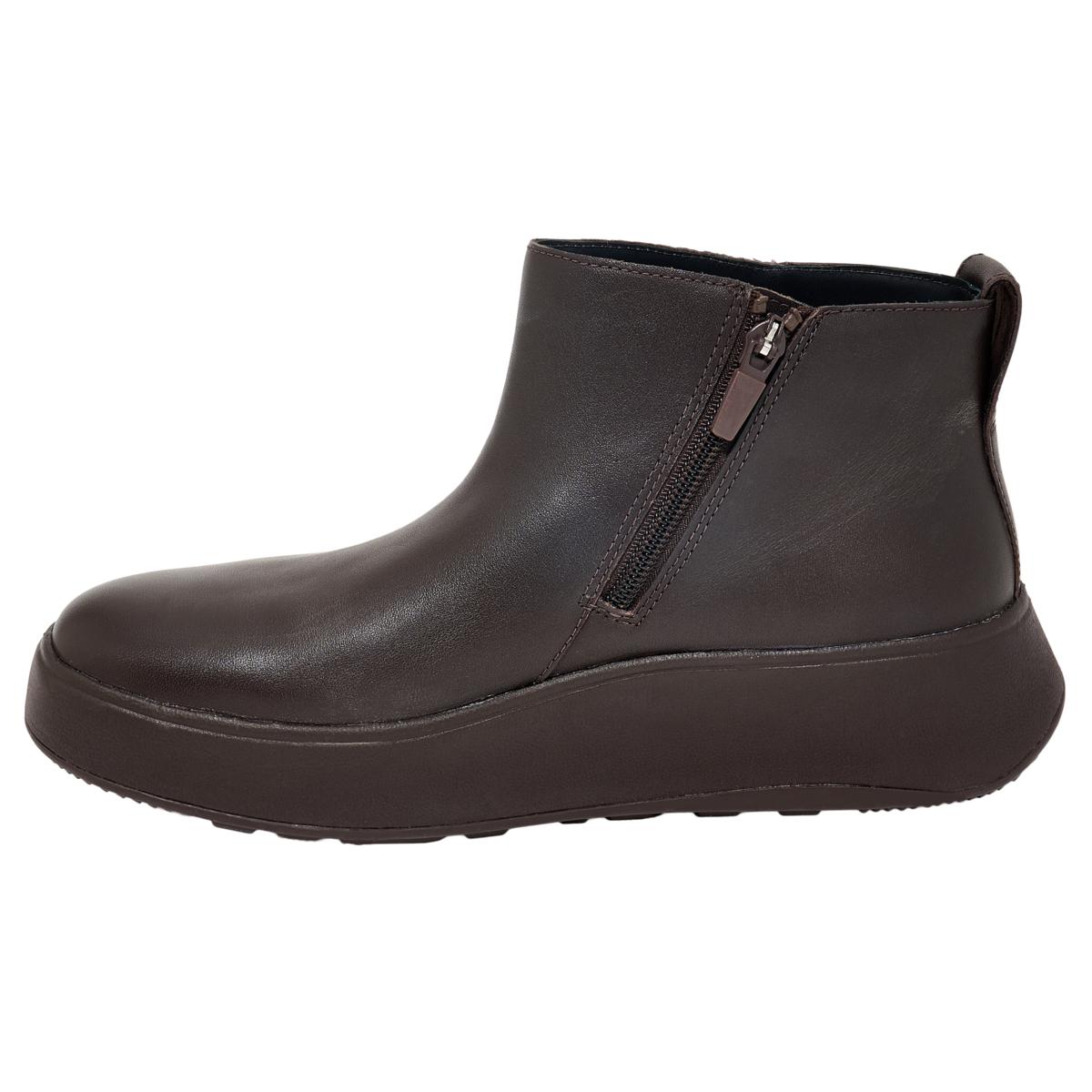 靴 fitflop FitFlop F-Mode Leather/Suede Flatform Zip Ankle Boot | HSN