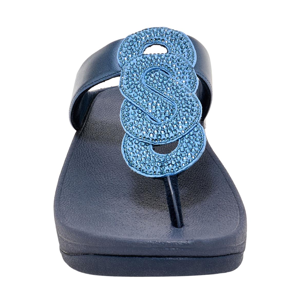 FitFlop Fino Crystal-Twist Metallic Toe-Post Sandal | HSN