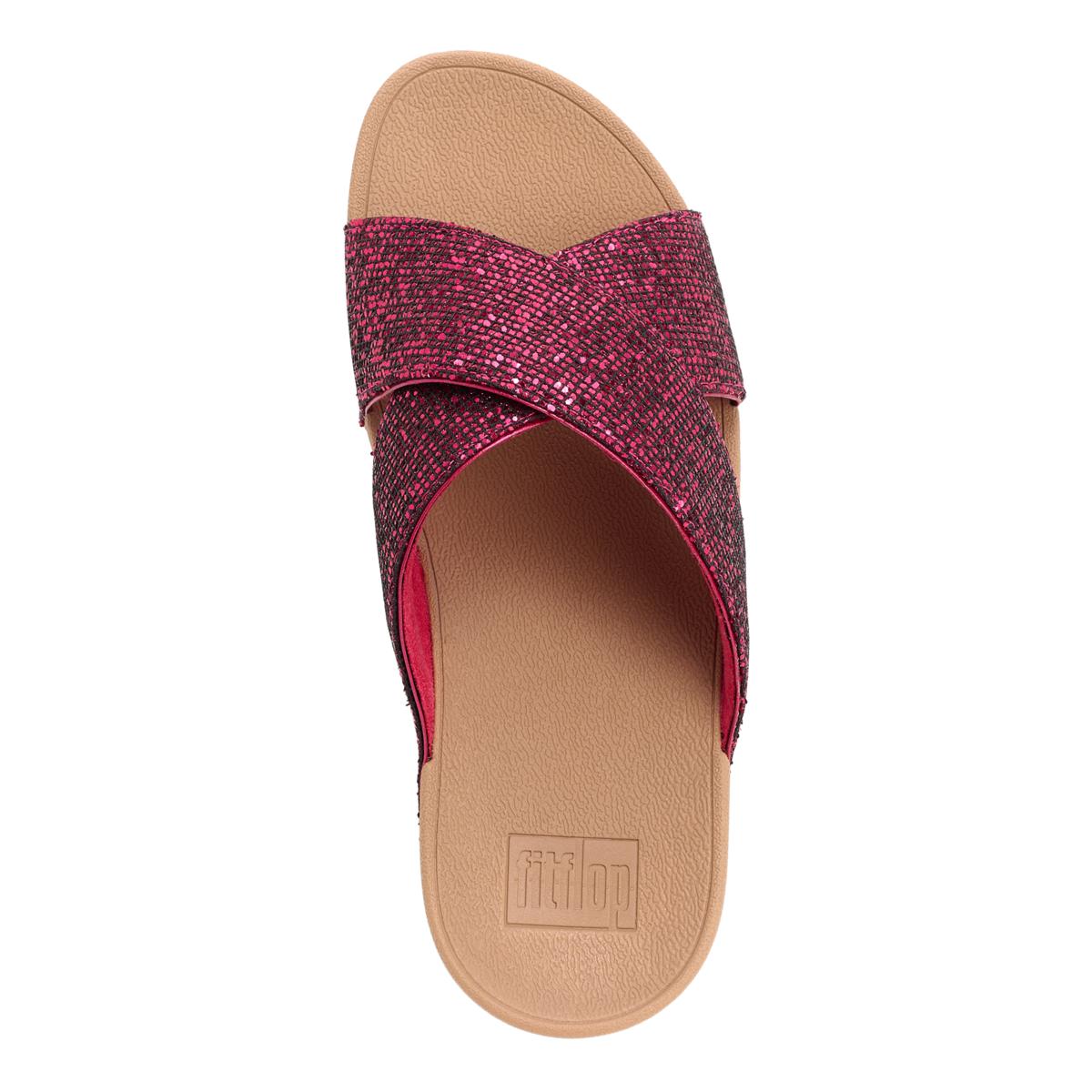 FitFlop Lulu Glitterball Cross Slides | HSN