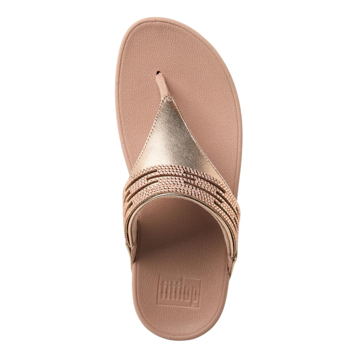 FitFlop Lulu Lasercrystal Leather Toe-Post Sandals - 23409990 | HSN