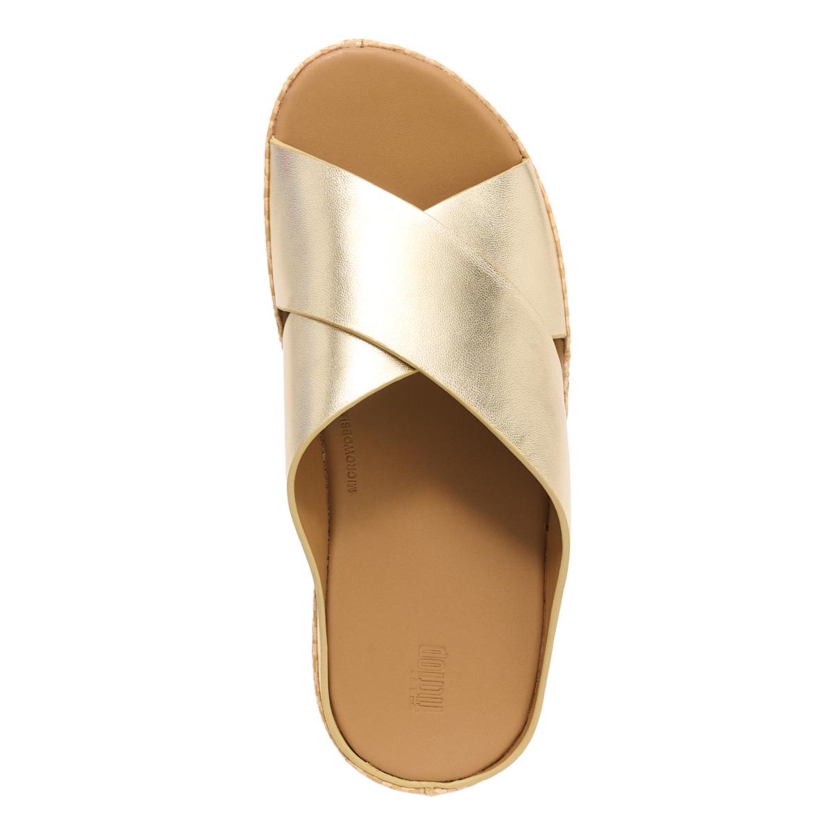 FitFlop Lulu Lux Graphic-Weave Leather Cross Slides | HSN