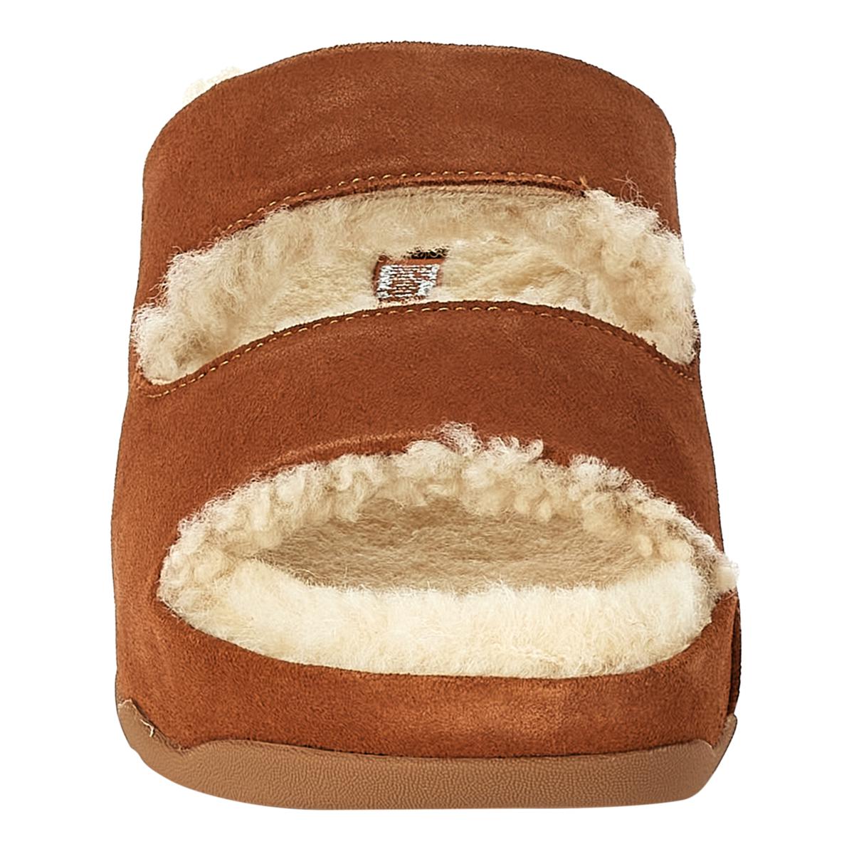 FitFlop Shuv Two Bar Shearling Lined Suede Slide 22175423 HSN