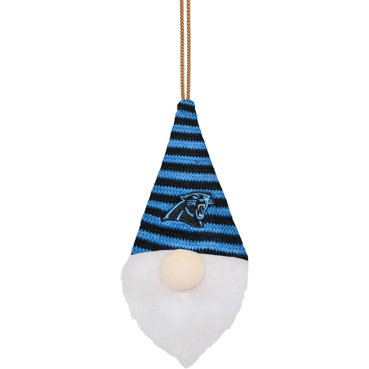 FOCO Carolina Panthers Plush Striped Hat Gnome Ornament