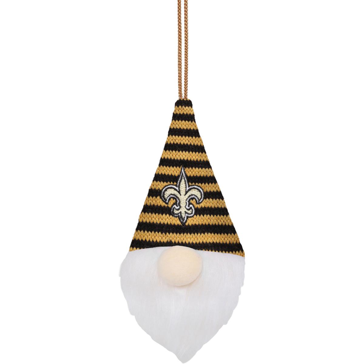 FOCO New Orleans Saints Plush Striped Hat Gnome Ornament