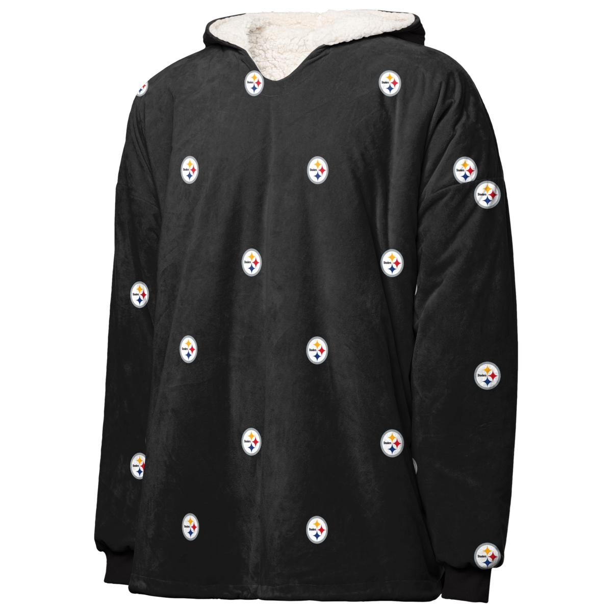 Pittsburgh Steelers FOCO Reversible Sherpa Hoodeez - Black