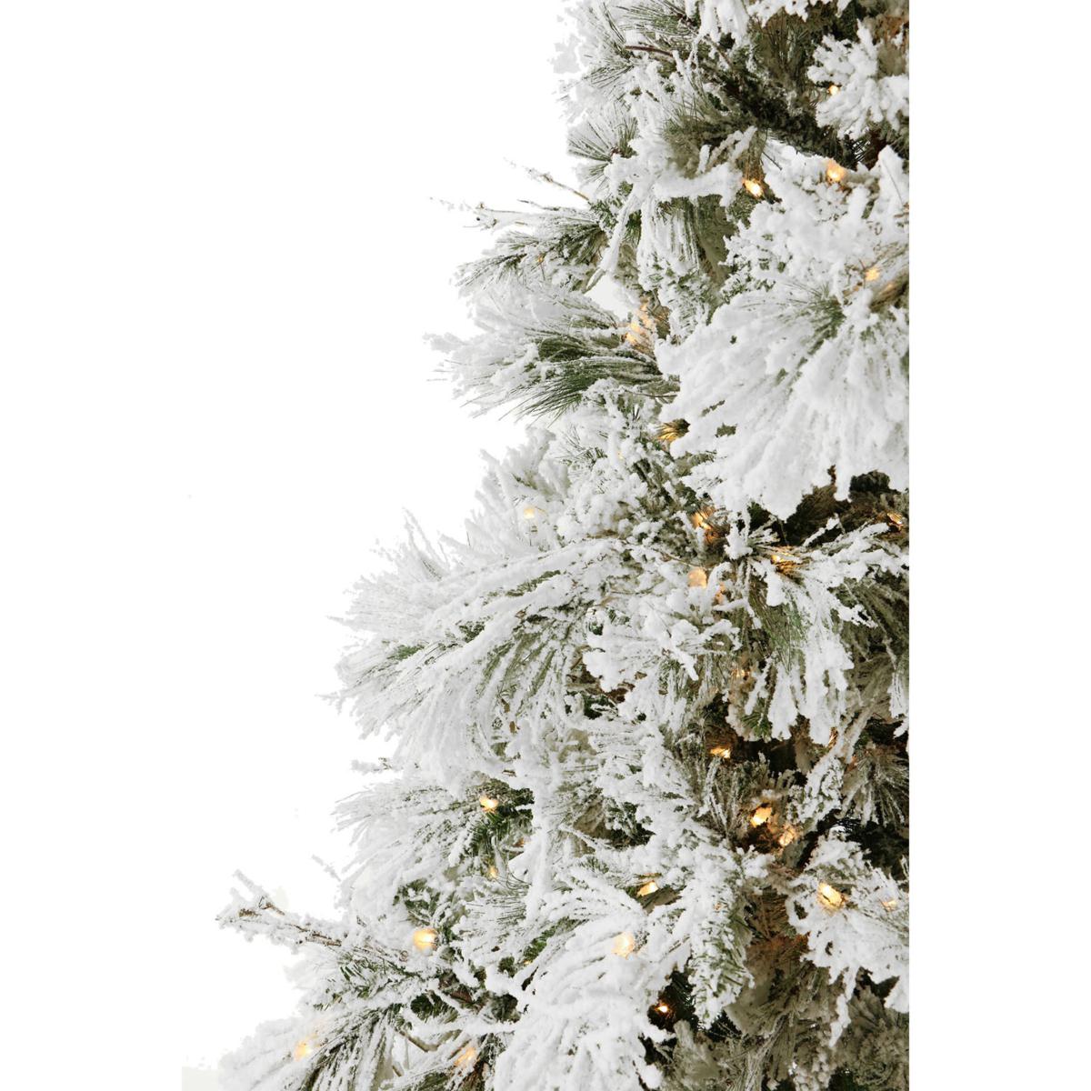 9-Ft. Flocked Snowy Pine Christmas Tree with Smart String