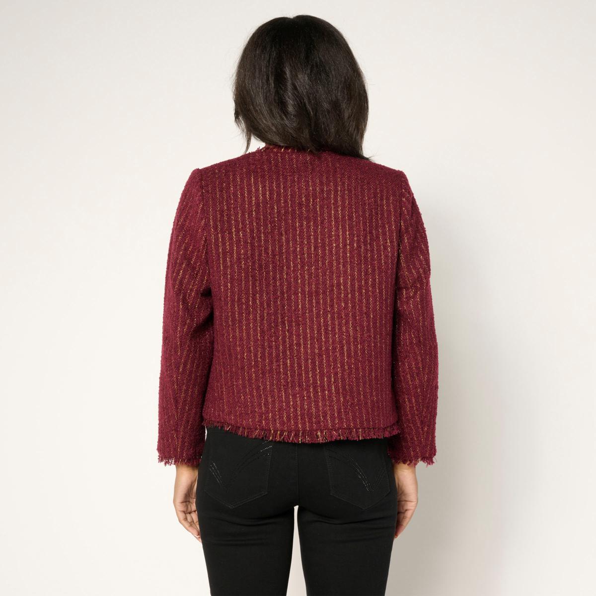 G by Giuliana Black Label Bouclé Striped Jacket | HSN