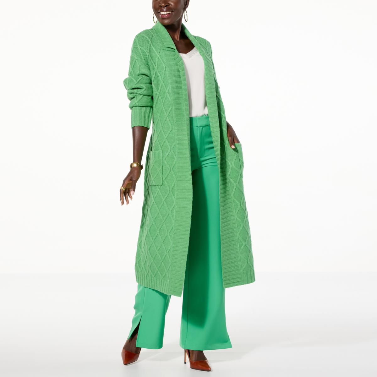 G by Giuliana Black Label Cable Knit Belted Cardigan 21490386 HSN