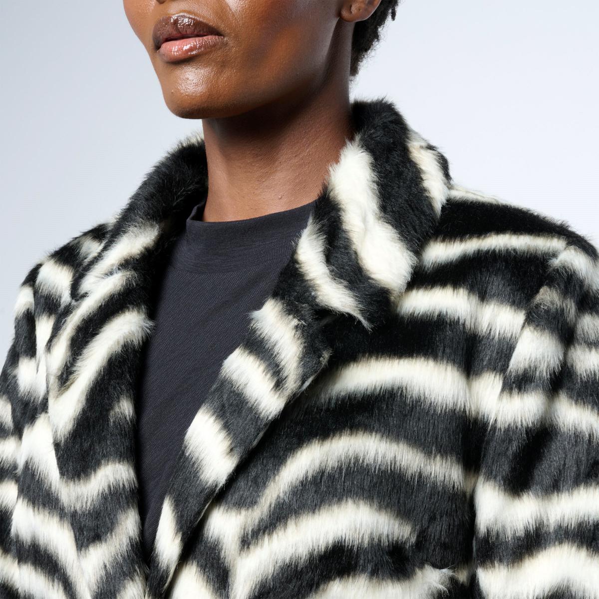 G by Giuliana Black Label Faux Fur Tuxedo Coat | HSN