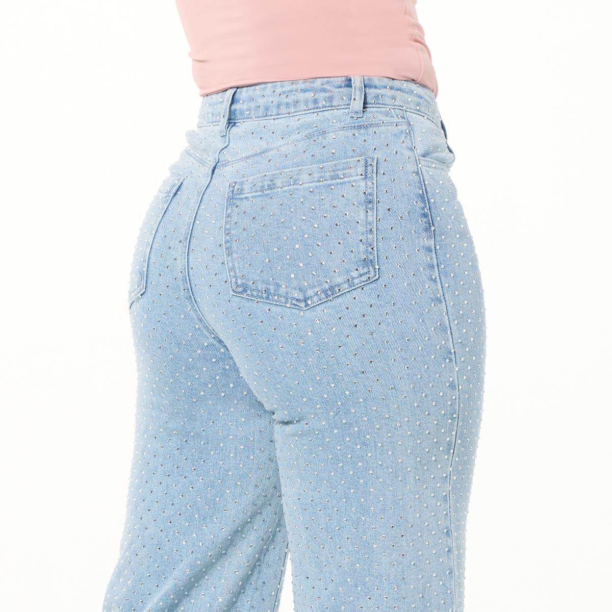 アロヒナ 【ALOHINA LINO】 G by Giuliana G-Soft Denim Straight-Leg Jean with Faux Pearl