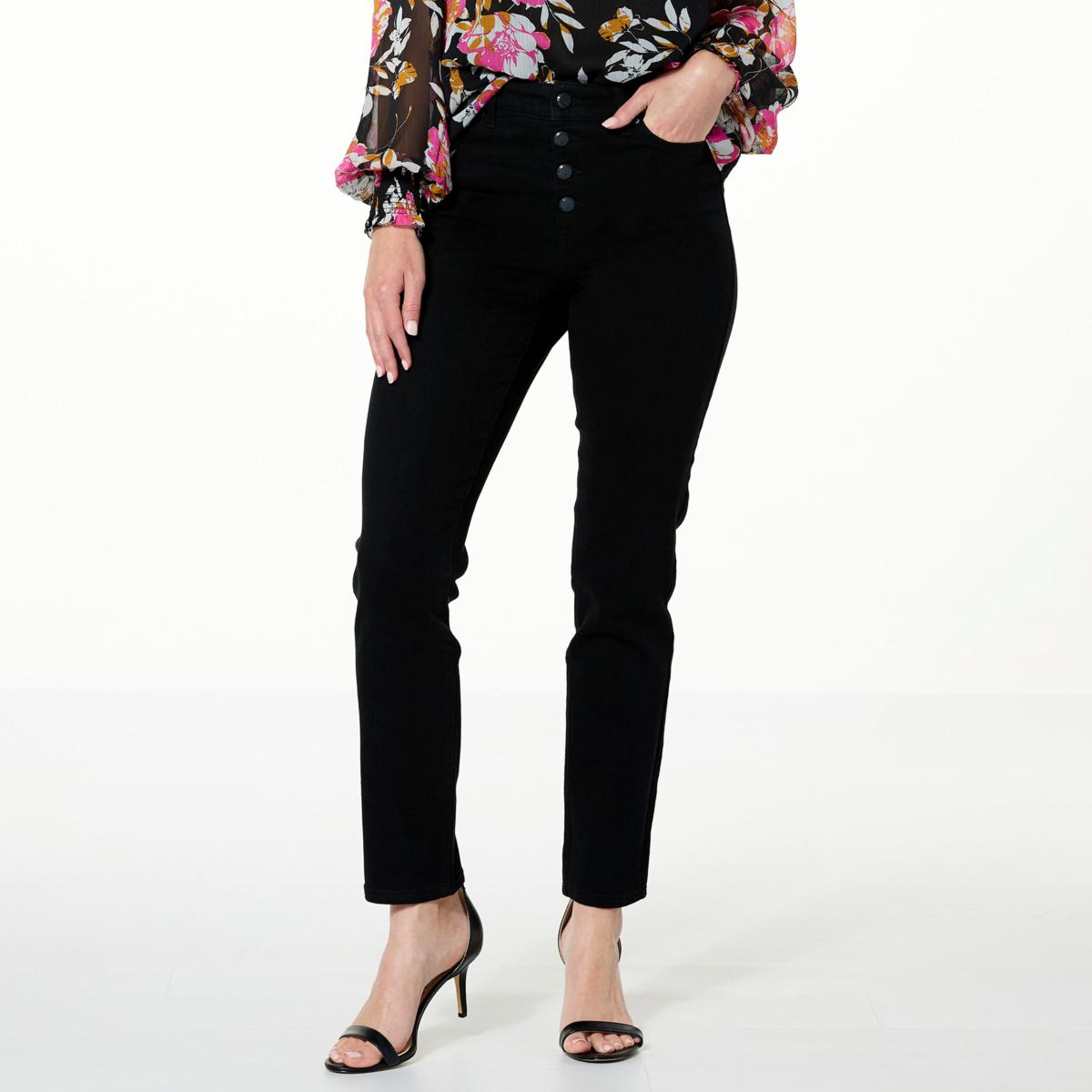 G by Giuliana Button Fly Straight-Leg Jean 20839765 HSN