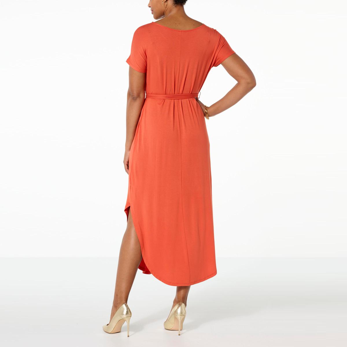 G by Giuliana EcoLuxe Knit Belted Maxi T-Shirt Dress